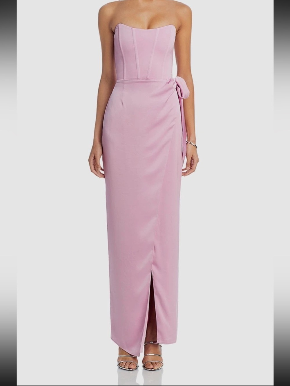 V. Chapman Women's Pink June Corset Strapless Wrap-Tie Dress Size 4